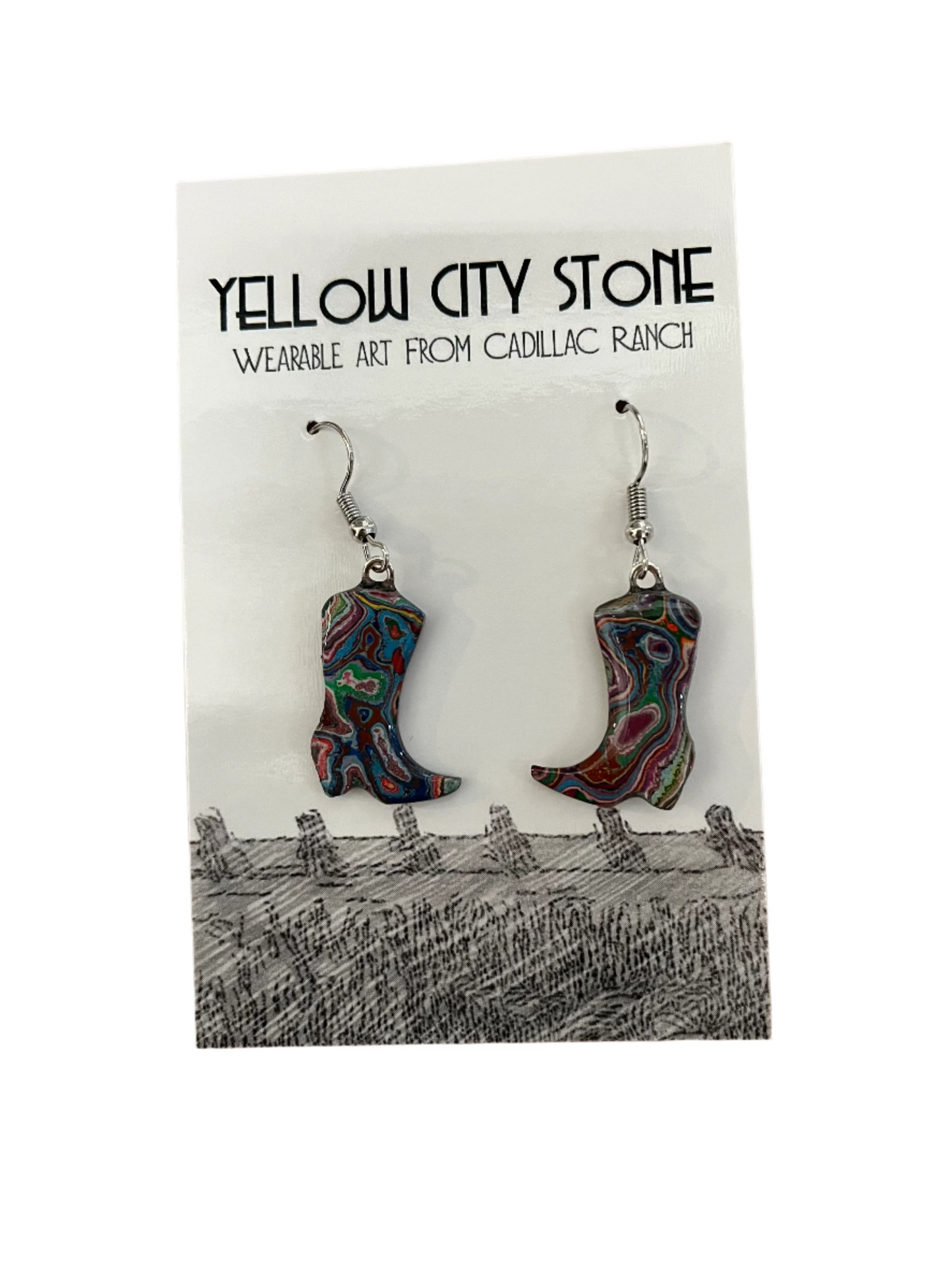 Paint Chip: Boot Earrings