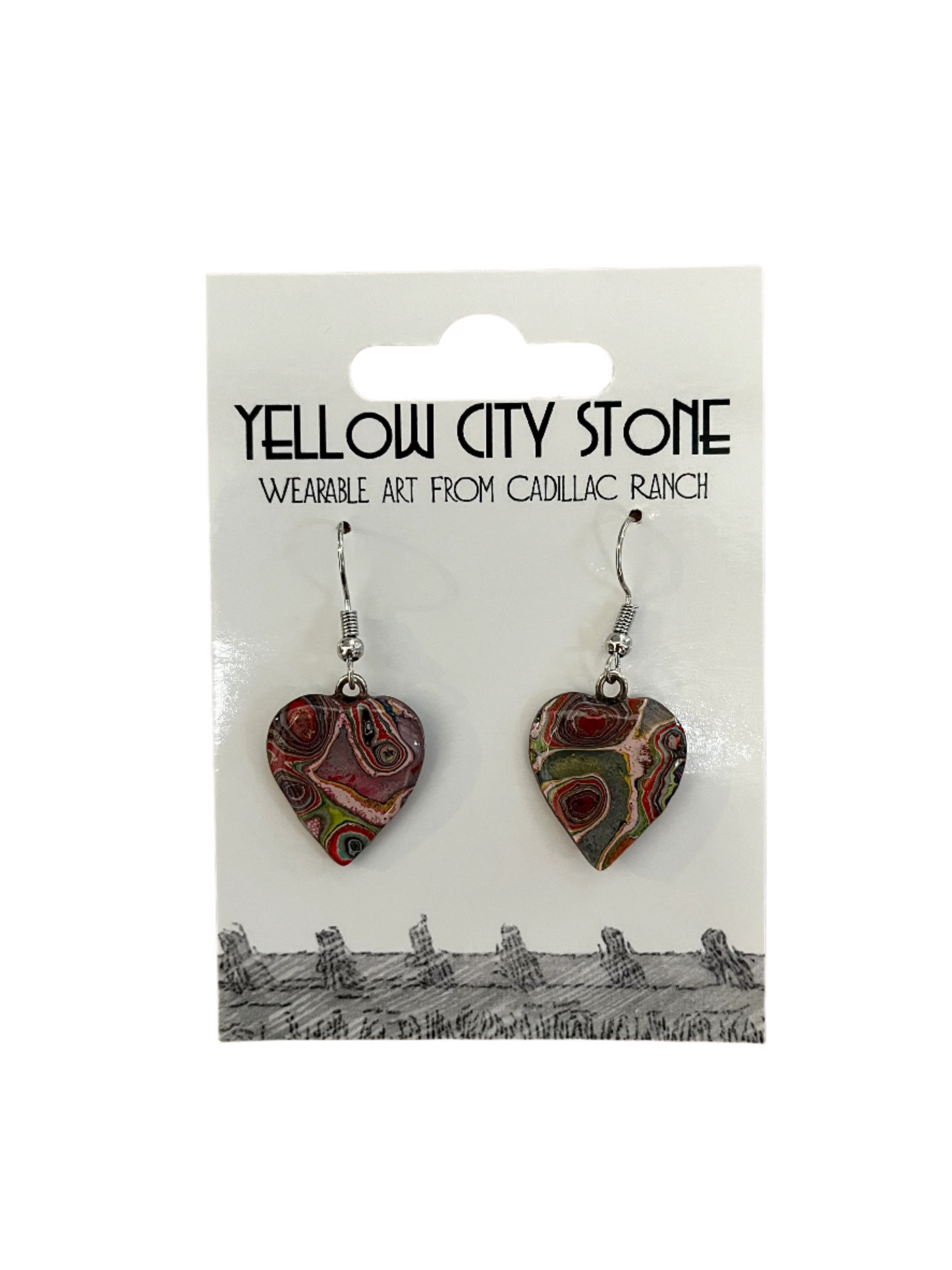 Paint Chip: Heart Dangle Earrings