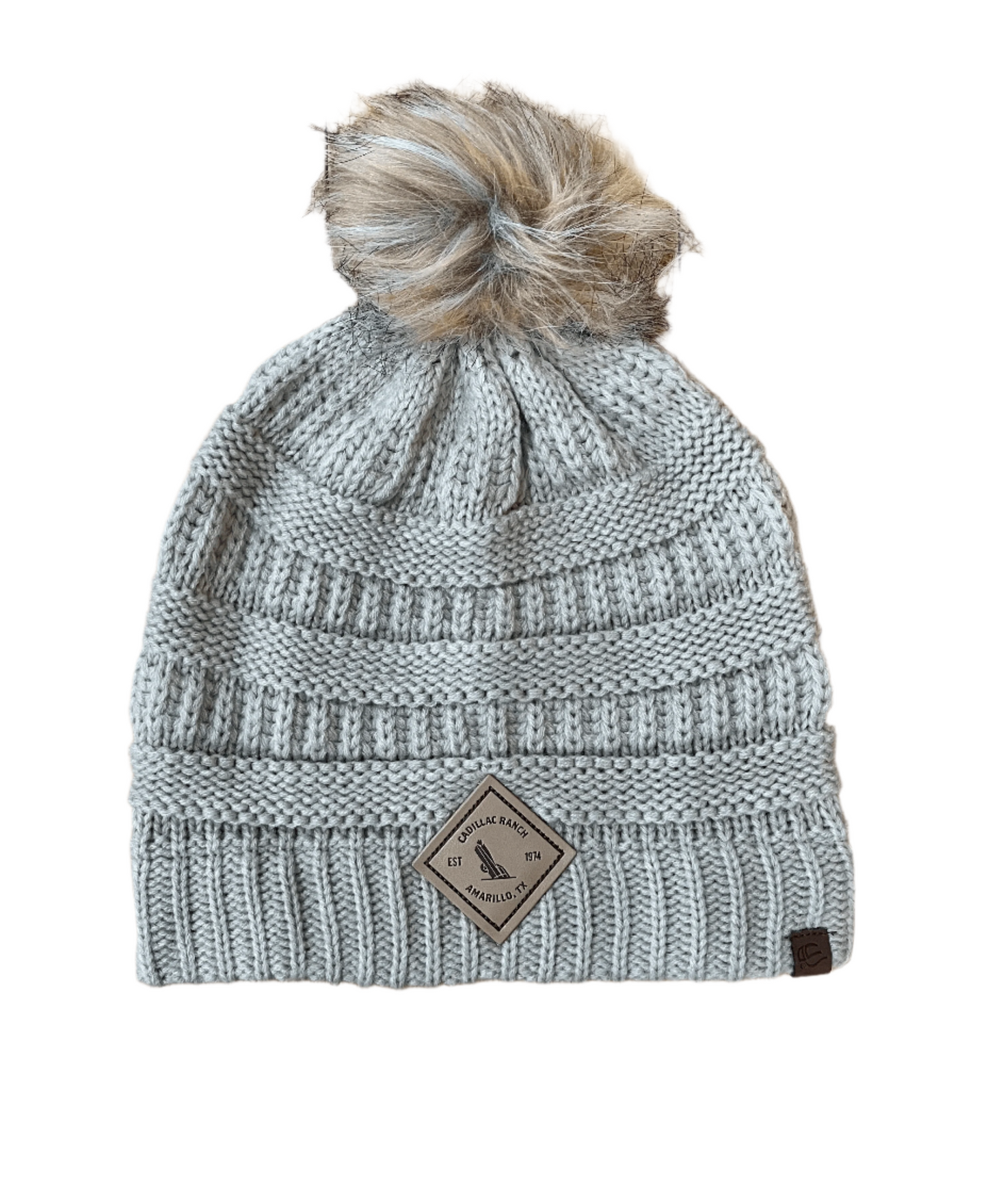 Hat: Ivory Beanie with Patch