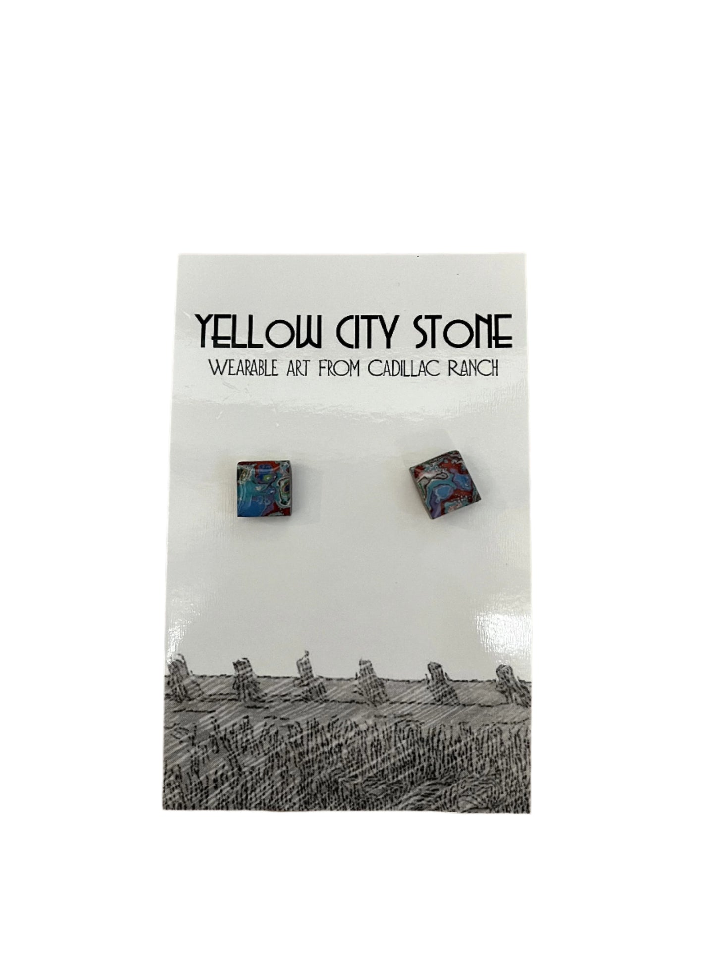 Paint Chip: Small Square Stud Earrings