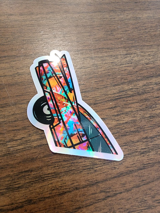 4. Large Holographic Multicolor Tailfin Sticker