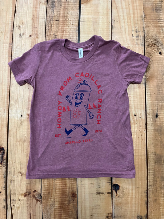 Mauve Spray Can Cartoon Youth Shirt